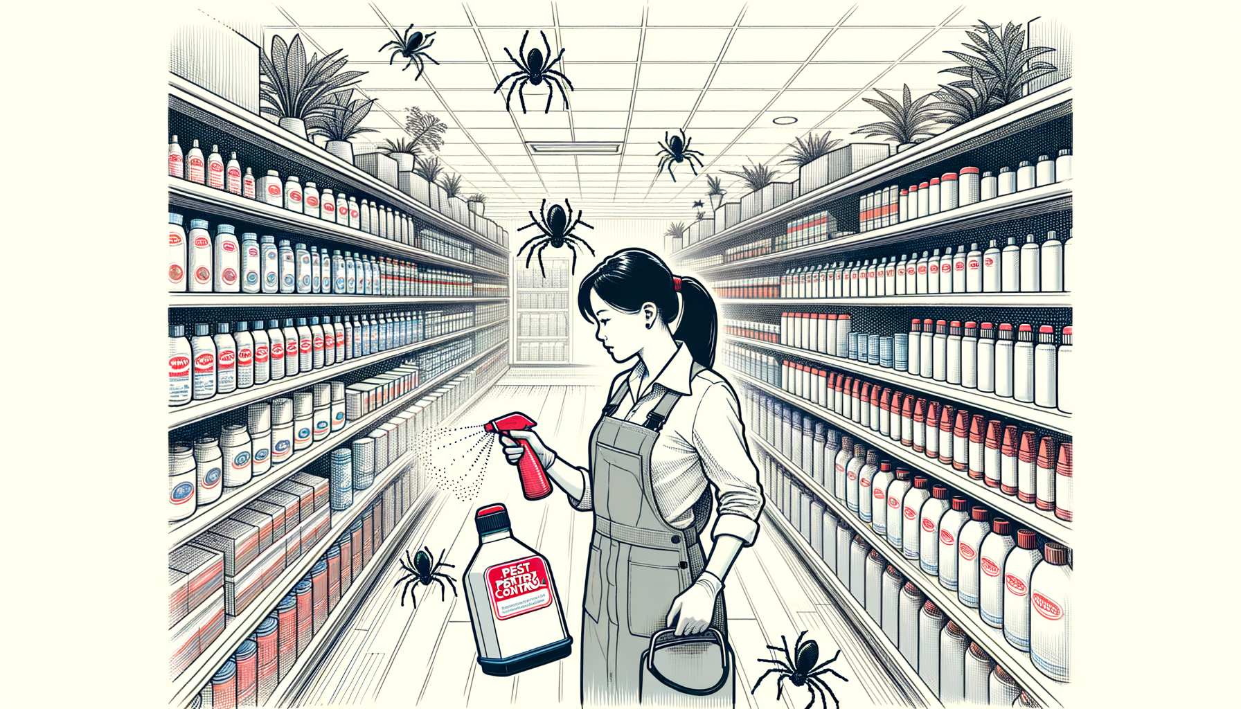 A retail store interior with shelves stocked with products